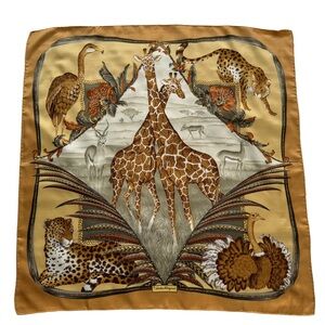 Salvatore Ferragamo Exotic Safari Animal Print Silk Scarf